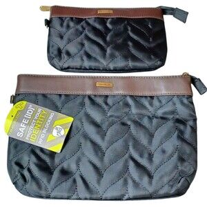 Travelon RFID Blocking Wristlet Wallet & Clutch - Both NWT Brown & Black